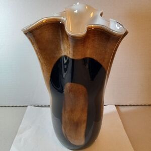 Murano Style Folded Rim Vase